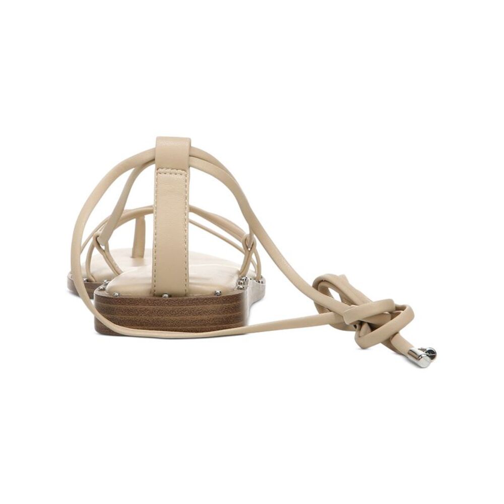 BAR III Womens Beige Strappy Studded Nazrine Square Toe Thong Sandals 8.5 M - Picture 2 of 4